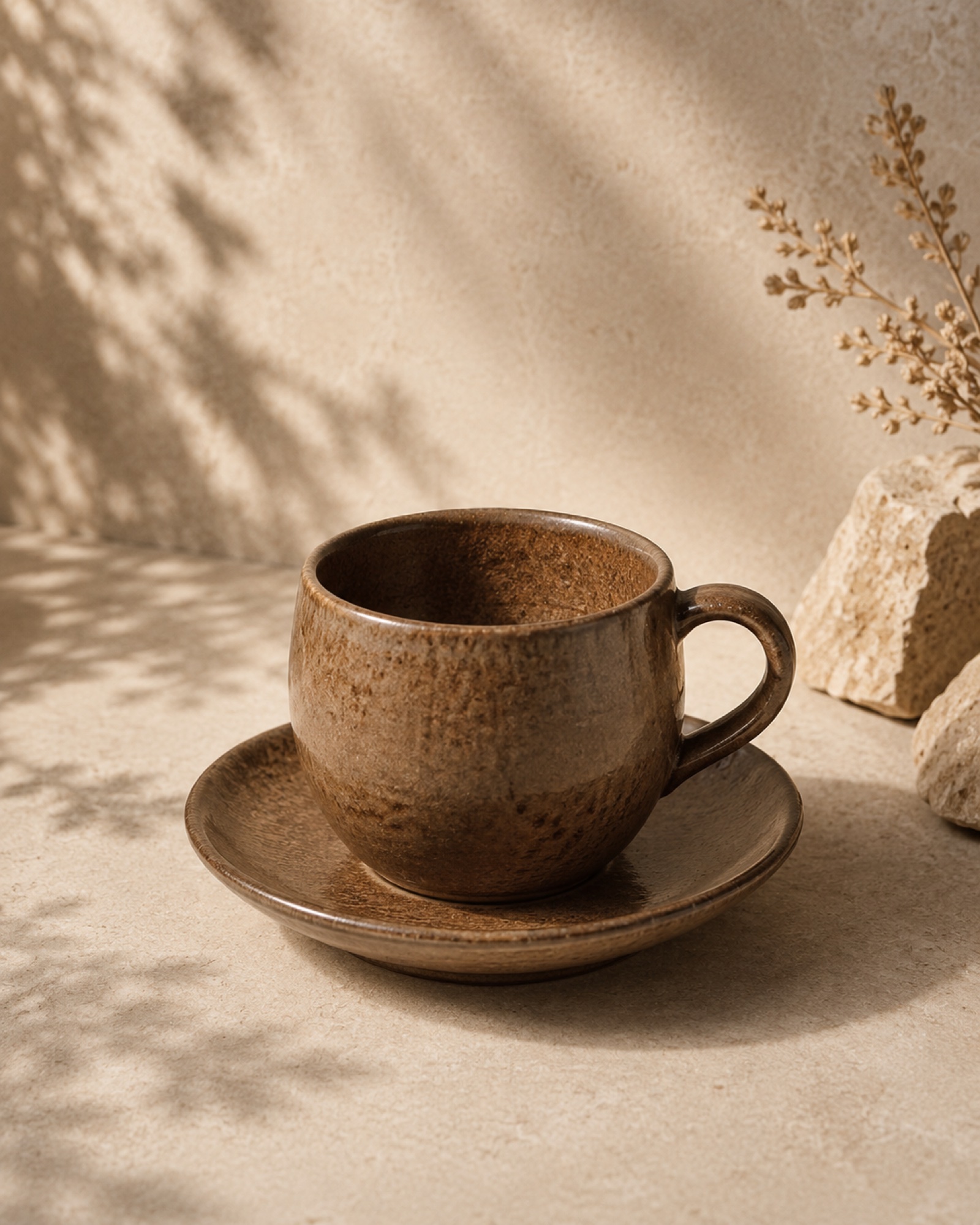 Artisan Ceramic Cup & Saucer — Ceramic from Bhaktapur, Nepal